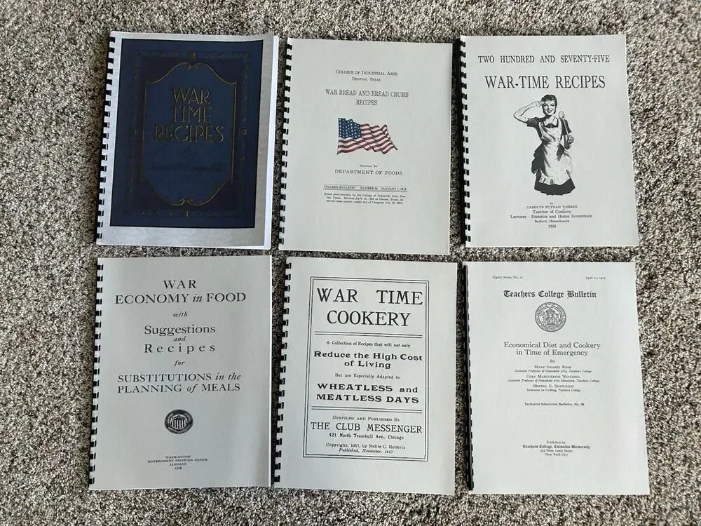 NEW Lot Of 6 WWI ERA (1917/1918) War Time Cook Books & Recipes World War 1 E26